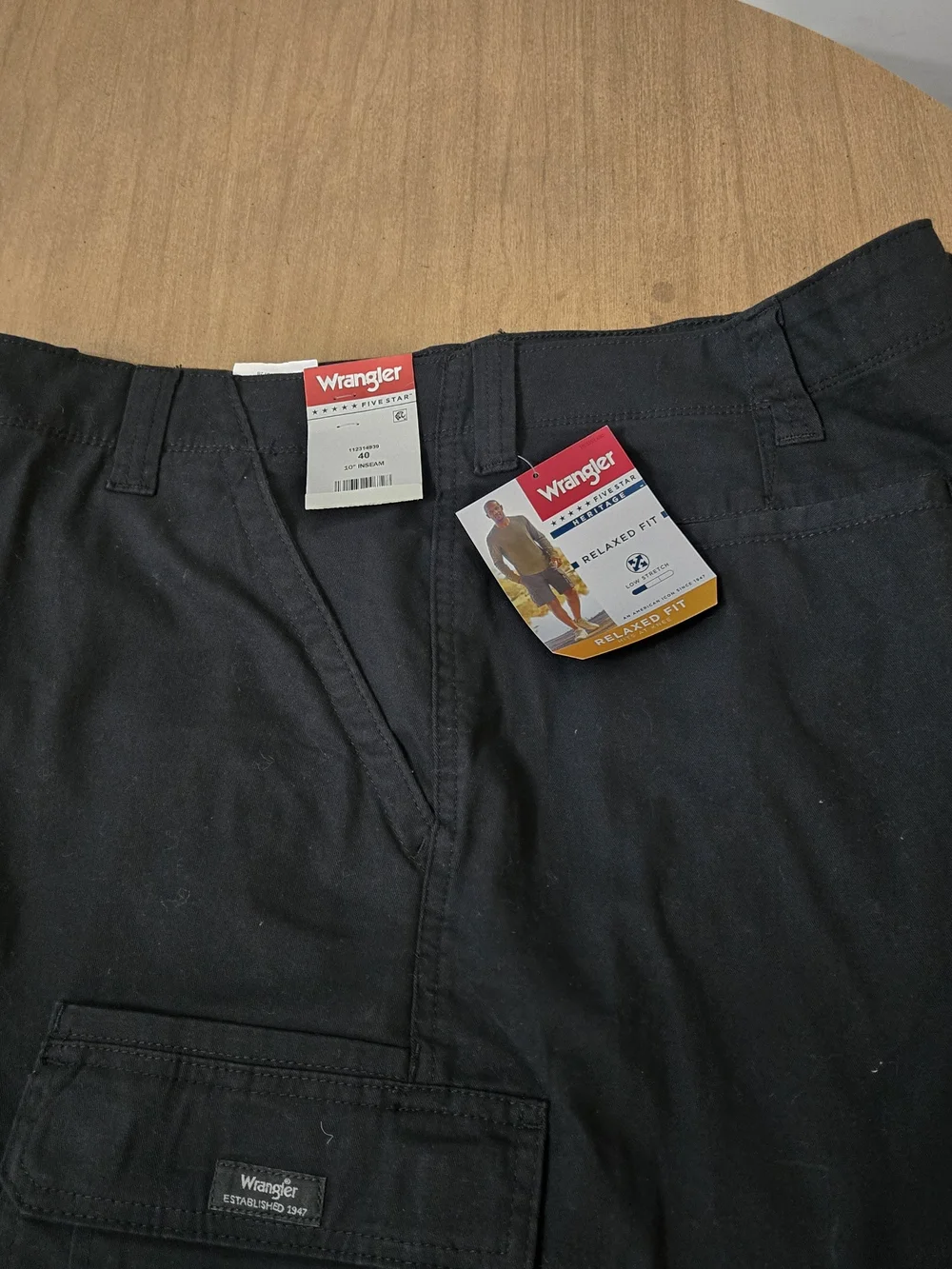 Wrangler Black Cargo Shorts for Men